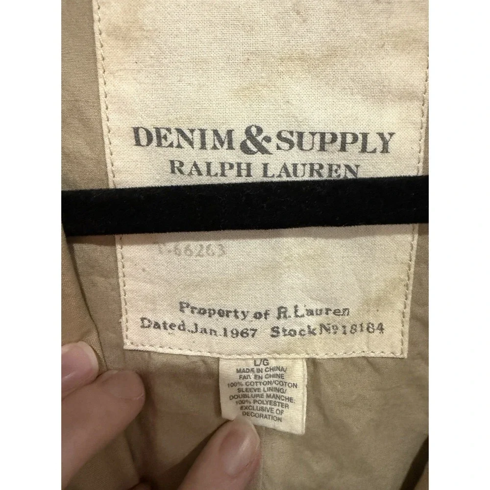 Ralph Lauren Denim & Supply Tan Military belted jacket women Size‎ Large